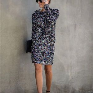 multi sequin mini skirt